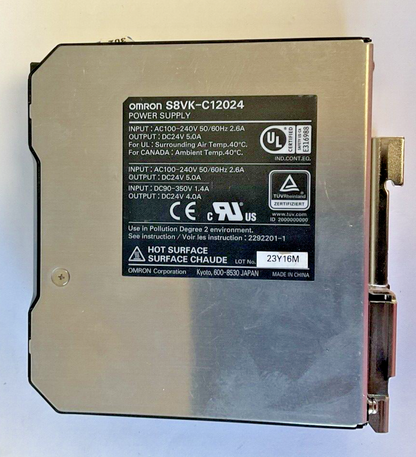 OMRON S8VK-C12024 POWER SUPPLY 240V 50/60HZ 2.6A 24VDC