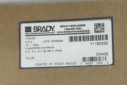 BRADY 104409 YELLOW FOOTPRINTS 3.5" X 10" PACK OF 10