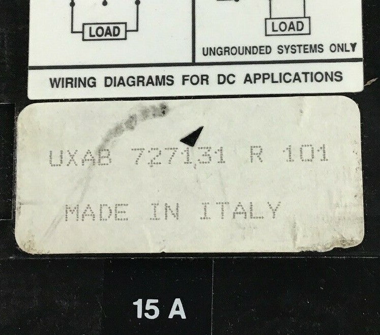 ABB UXAB 727131 R 101 15AMP CIRCUIT BREAKER 500VDC 3POLE TYPE ES 480VAC