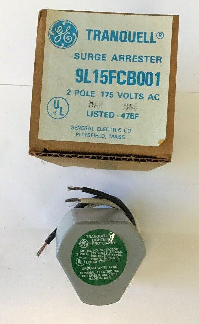 GENERAL ELECTRIC TRANQUELL 9L15FCB001 SURGE ARRESTER 2POLE 175 VAC