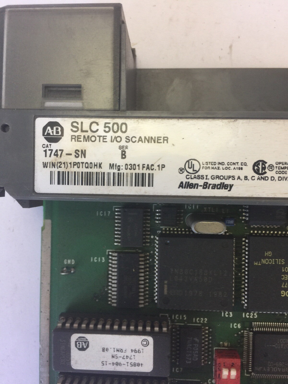 ALLEN BRADLEY 1747-SN REMOTE I/O SCANNER  SER B  FRN 1.0B