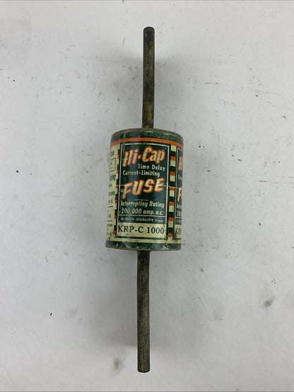 BUSSMANN KRP-C 1000 HI-CAP TIME DELAY CURRENT LIMITING FUSE 1000AMP 600VAC