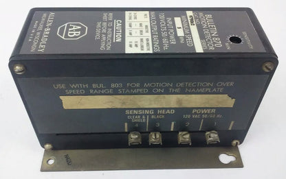 ALLEN BRADLEY 979062, MOTION DETECTOR, 5 RPM MINIMUM SPEED ,120V 50/60HZ 10A