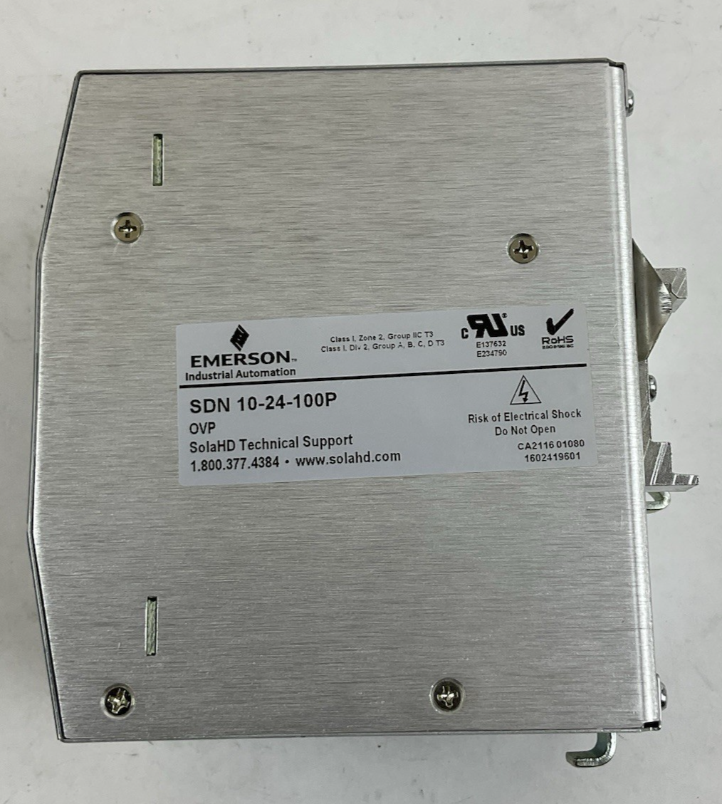 EMERSON SOLA SDN10-24-100P POWER SUPPLY 115/230VAC 5.0/2.0A 50/60 HZ