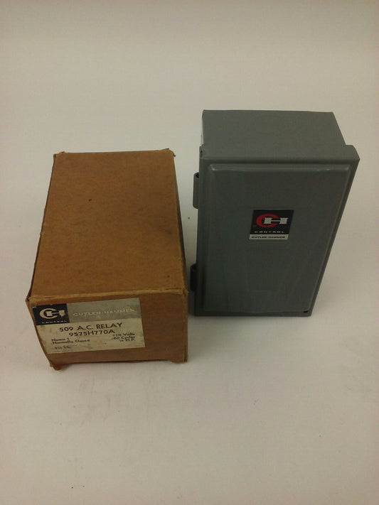 CUTLER HAMMER, 9575H770A, 509- A.C. RELAY, NEMA 1, 110V, 60 HZ, 1/4 H.P., NEW