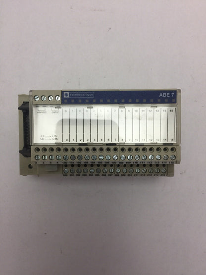 TELEMECANIQUE ABE7 H16R21 WIRING BASE W/2T. BLOCK PER CHANNEL (2 DECKS) 30VDC