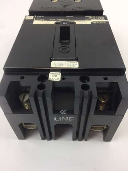 WESTINGHOUSE FB2090PL TRI PAC CKT BRKR 2P 90A 40C 600 VAC 250 VDC