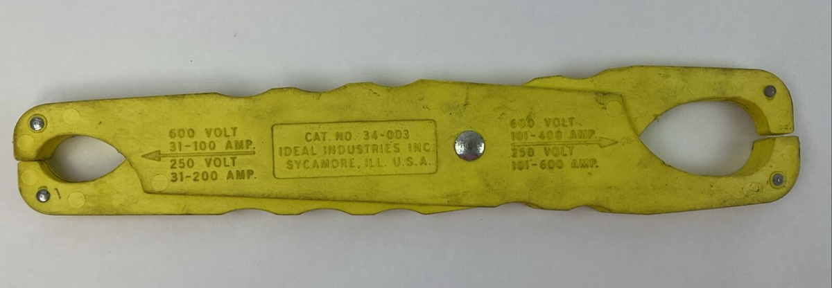 IDEAL INDUSTRIES 34-003 FUSE PULLER 600V 31-100A 600V 101-400A 250V 31-200A 250V