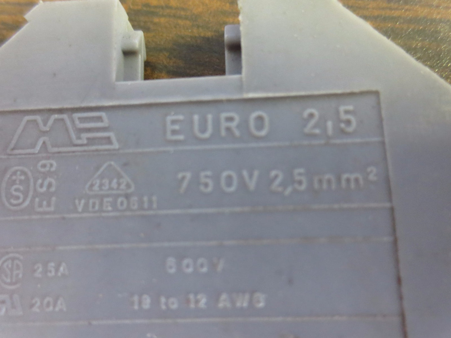 EURO 2.5 TERMINAL BLOCKS - GRAY - LOT of 10 - EURO 2,5 - MORSETTITALIA