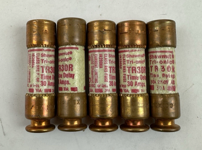 GOULD SHAWMUT TR30R TRI-ONIC FUSE TIME DELAY 30 AMP 250V LOT OF 5
