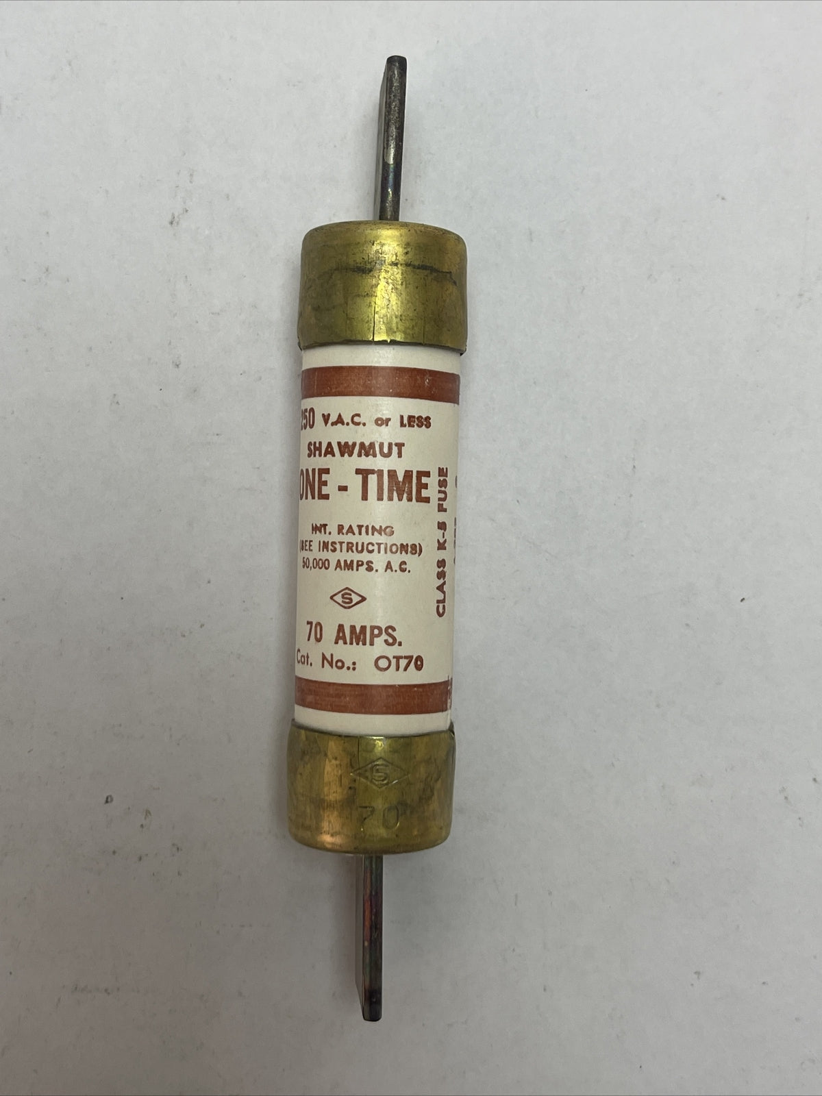 GOULD SHAWMUT OT70 ONE-TIME FUSE 70AMP 250VAC CLASS K5 (LOT OF 5)