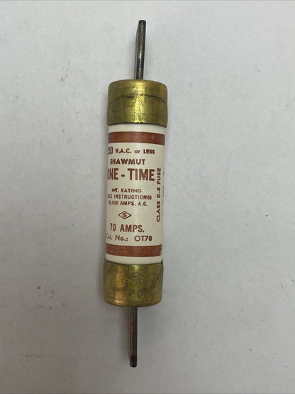 GOULD SHAWMUT OT70 ONE-TIME FUSE 70AMP 250VAC CLASS K5 (LOT OF 5)