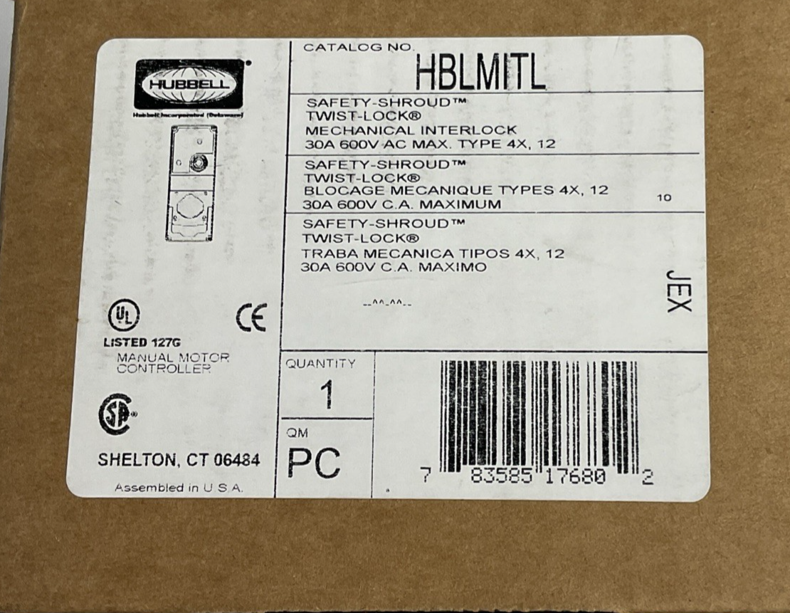 HUBBELL HBLMITL SAFETY SHROUD INTERLOCK 30A 600VAC SER.21