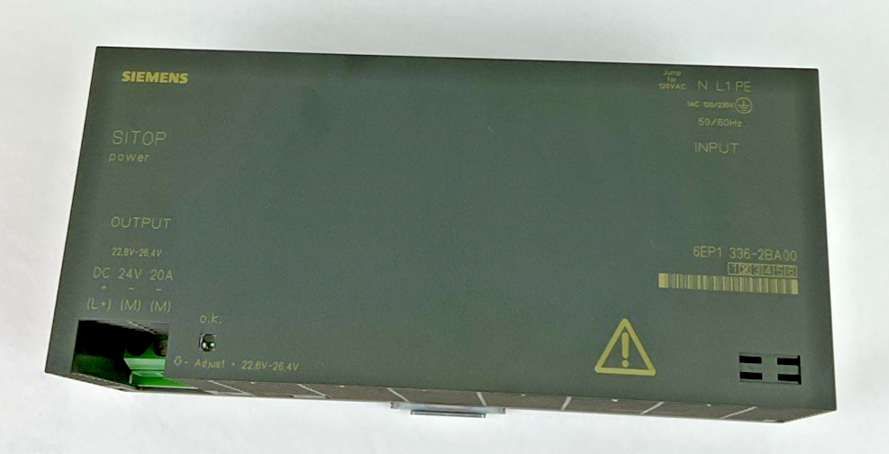 SIEMENS 6EP1 336-2BA00 POWER SUPPLY 120/230V 50/60HZ 20A 24VDC