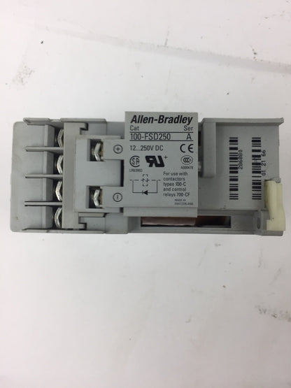 ALLEN BRADLEY 100-C09Z*400 CONTACTOR WITH 100-FSD250 SURGE SUPPRESSOR
