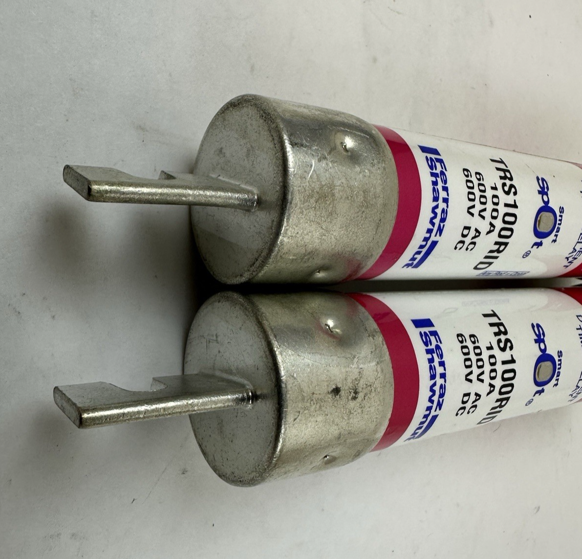 FERRAZ SHAWMUT TRS100RID 100 AMP 600V DUAL TIME DELAY TRIONIC FUSE LOT OF 2