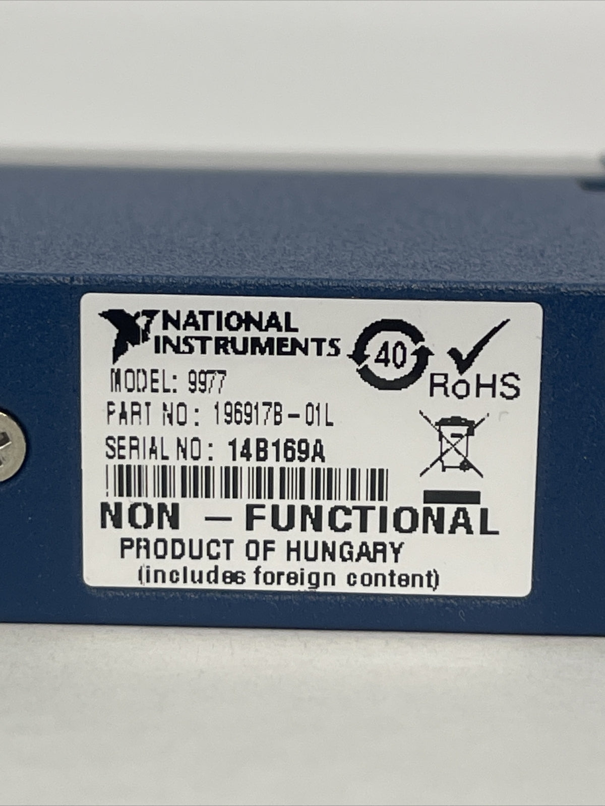 NATIONAL INSTRUMENTS 9977 BLANK FILLER MODULE