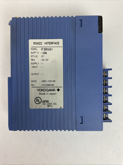 YOKOGAWA F3RS41-0N RS422 INTERFACE MODULE
