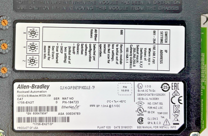 ALLEN BRADLEY 1756-EN2T SER D FW 10.010 CLX HI-CAP ENET/IP MODULE TP