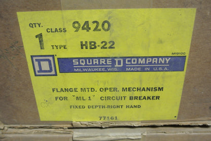 SQUARE D 9420 HB-22 FLANGE-MOUNT OPERATING MECHANISM for ML-1 BRKRS NEW SURPLUS