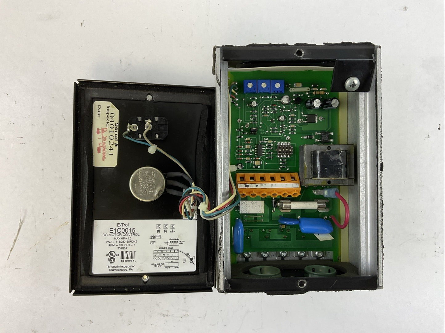 TB WOOD'S E1C0015 DC MOTOR CONTROL 1.5HP 115/230VAC 50/60HZ TYPE 4 E-TROL+PLUS