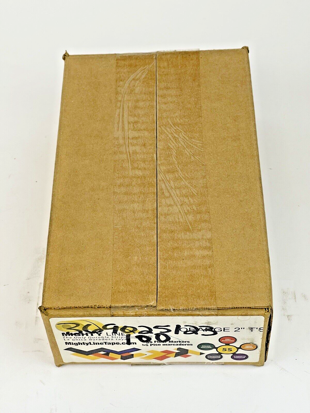 MIGHTY LINE TAPE - ORANGE T - BOX of 100 - INDUSTRIAL TAPE - T's - 6"X6"X2"