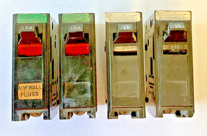 ARROW HART/ MURRAY MP115 CIRCUIT BREAKER 15A 1POLE STYLE MP 240VAC ***LOTOF4***