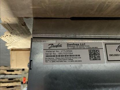 DANFOSS 177U9584 MOTOR AC DRIVE OUPUT 0-460VAC 3PH 0-60HZ 34A 25HP INPUT 480VAC