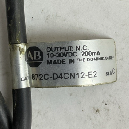 ALLEN BRADLEY 872C-D4CN12-E2 SER C INDUCTIVE PROXIMITY SENSOR
