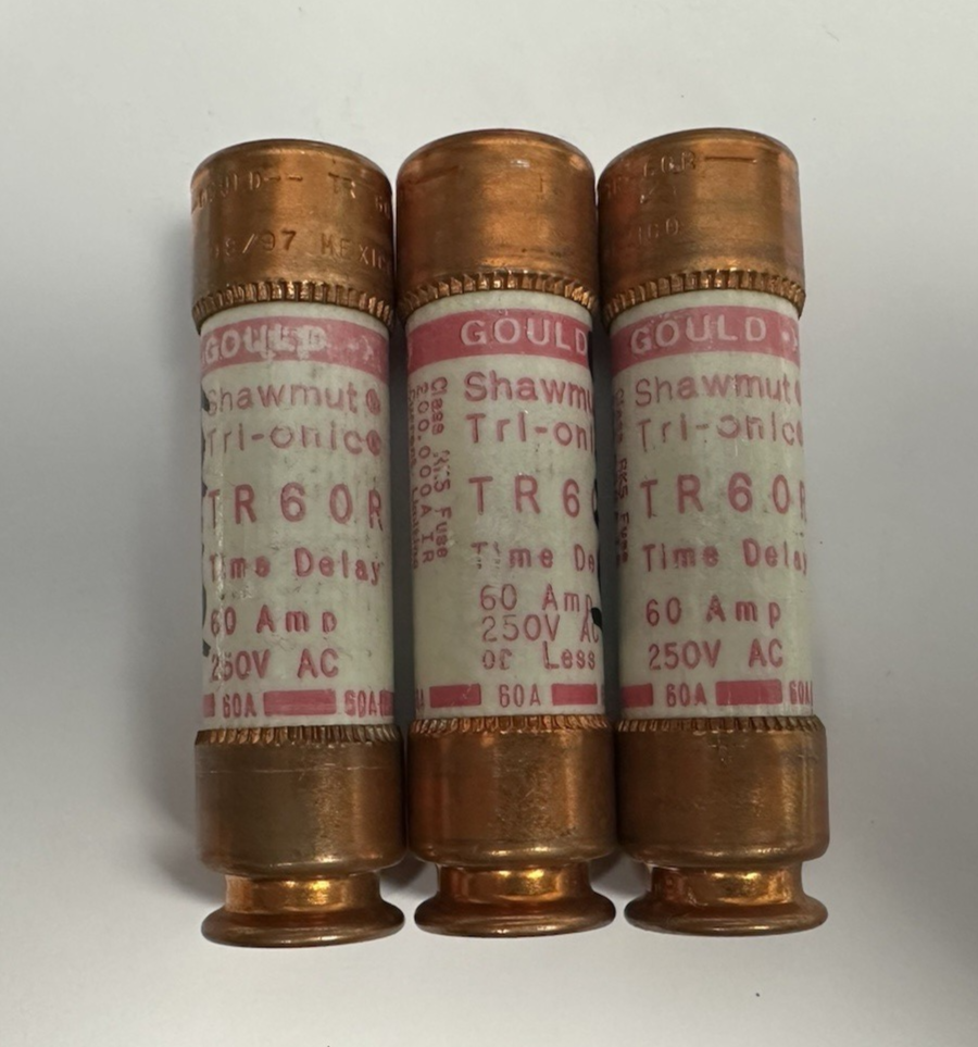 GOULD SHAWMUT TR60R TIME DELAY FUSE 60A 250V LOT OF 3