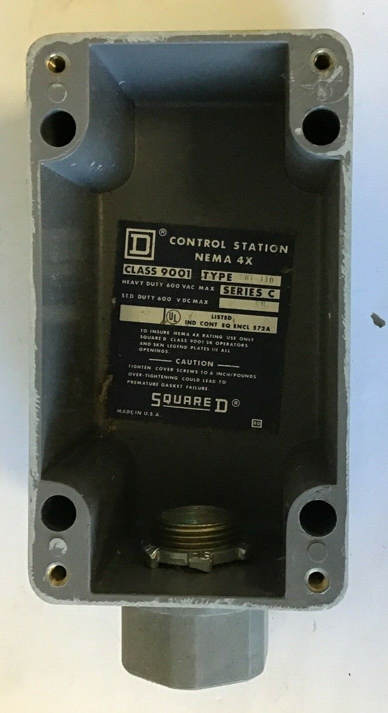 SQUARE D 9001 SKY-110 CONTROL STATION OFF/ON SWITCH ENCLOSURE SER.C 600VAC