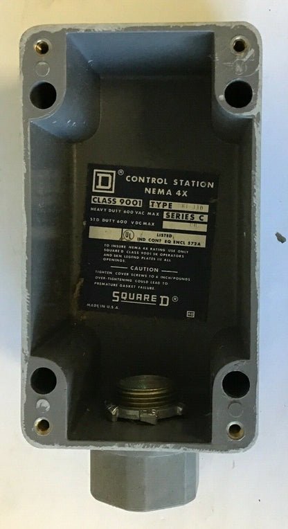 SQUARE D 9001 SKY-110 CONTROL STATION OFF/ON SWITCH ENCLOSURE SER.C 600VAC