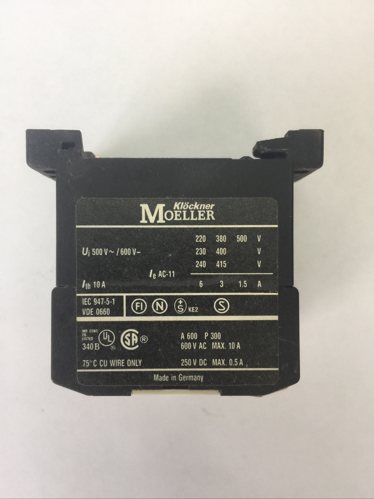 KLOCKNER MOELLERT DIL ER-22 CONTACTOR RELAY 120V 60HZ 110V 50HZ