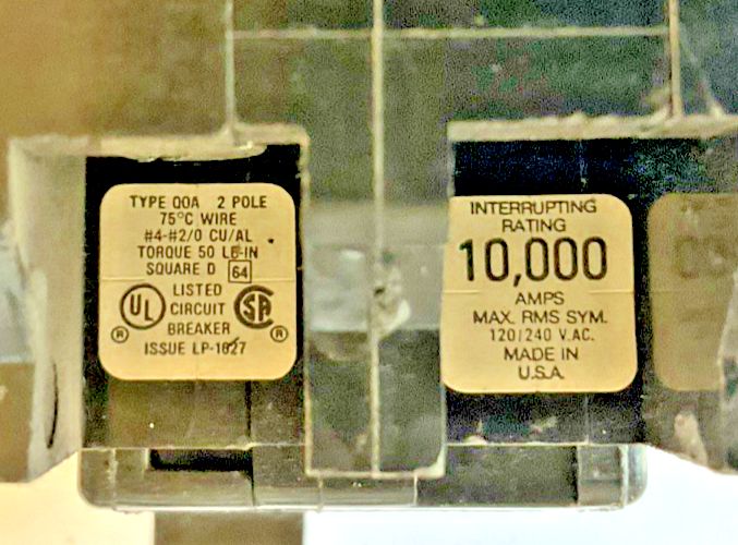 SQUARE D QO2100 CIRCUIT BREAKER 100A 120/240VAC 50/60HZ***LOTOF2***