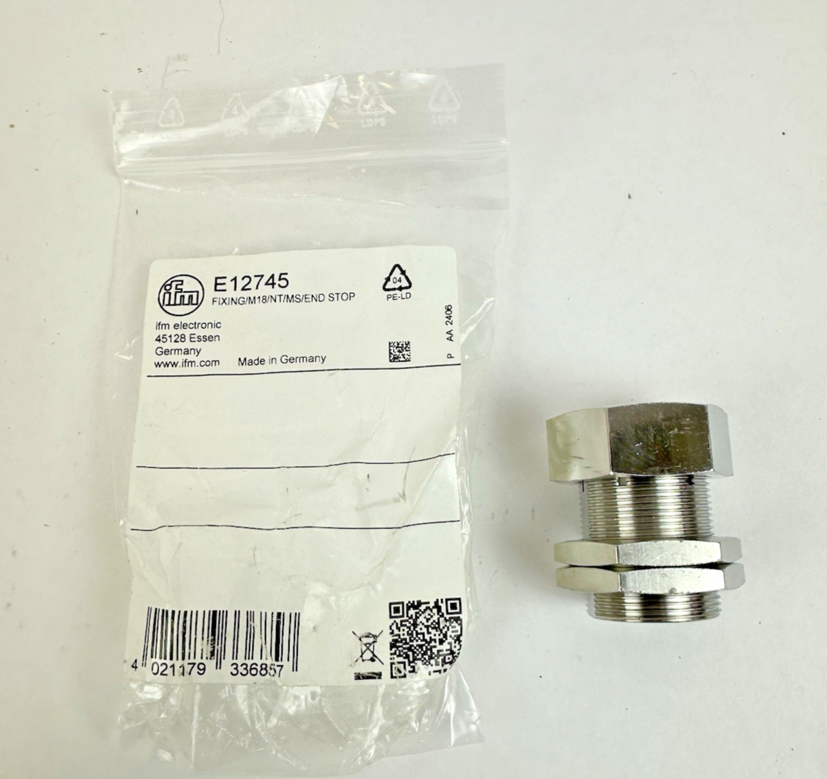 IFM E12745 MOUNTING SLEEVE 18 MM BRASS