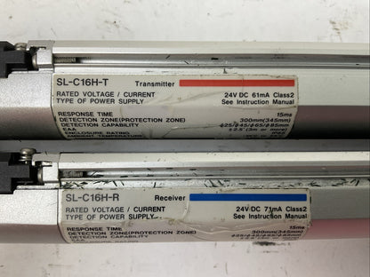 KEYENCE SL-C16H-T TRANSMITTER SL-C16H-R RECEIVER 24VDC LIGHT CURTAIN