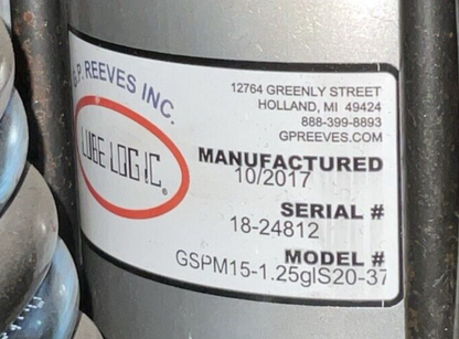 GRACO 206405 SER G17K AIR POWERED PUMP G.P. REEVES GSPM15-1.25glS20-37