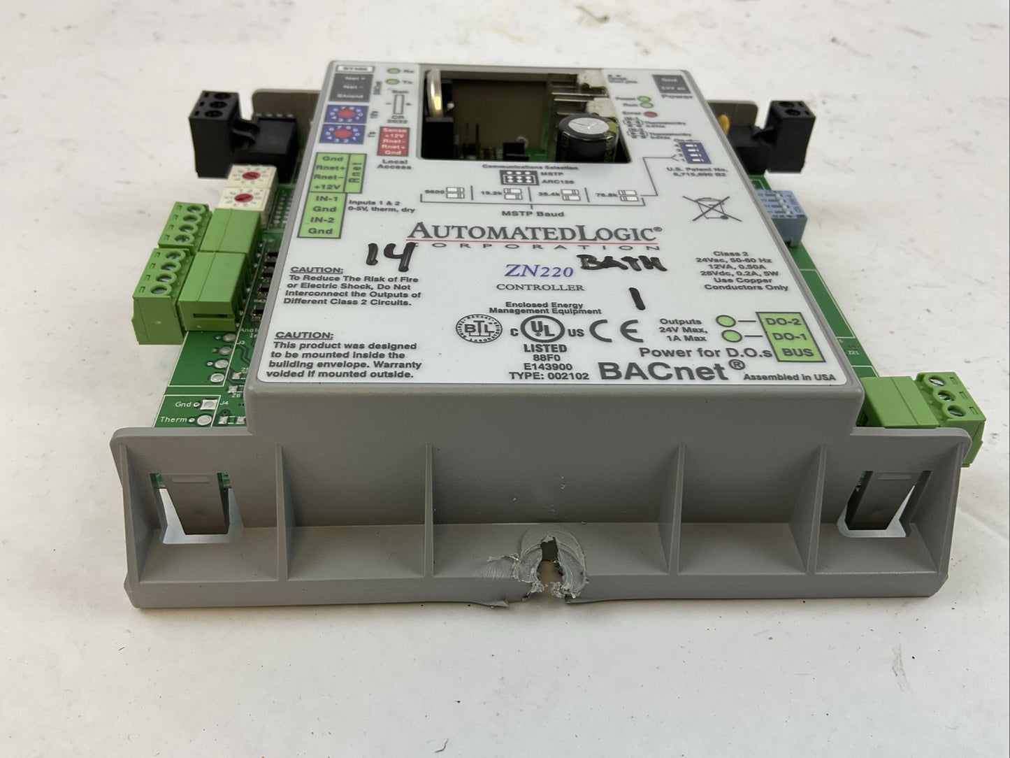 AUTOMATED LOGIC ZN220 CONTROLLER MODULE 24VAC 50-60HZ 12VA 0.50A 26VDC 5W 0.2A