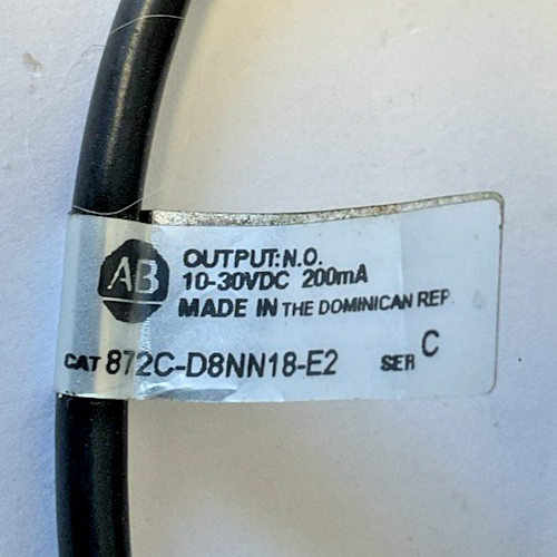 ALLEN BRADLEY 872C D8NN18-E2 PROXIMITY SENSOR 10-32VDC SER.C 200MA