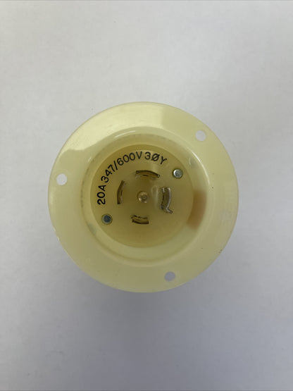 HUBBELL 2535 TWIST-LOCK FLANGED INLET 4POLE 5WIRE GROUNDING 20A 347/600V