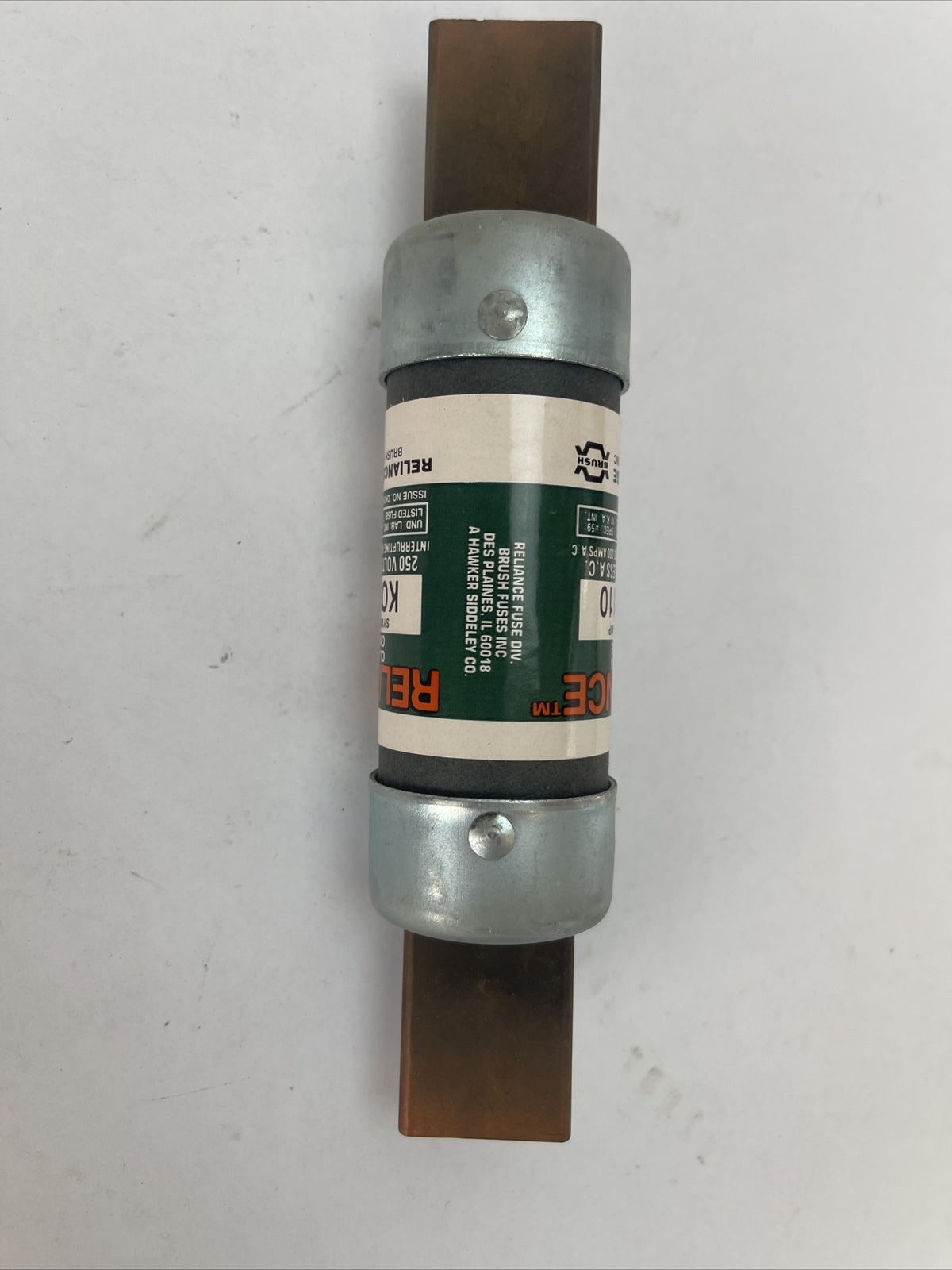 RELIANCE KON110 CLASS K5 ONE TIME FUSE 110AMP 250VAC