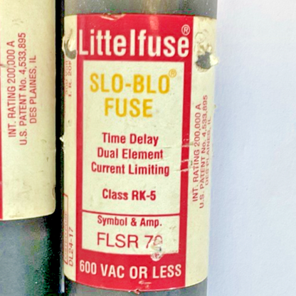 LITTLEFUSE FLSR70 FUSE TIME DELAY 600VAC CLASS RK-5 SLO-BLO ***LOTOF3***