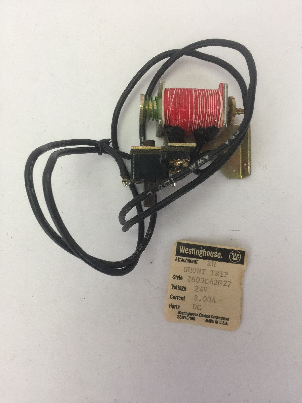 WESTINGHOUSE/CUTLER HAMMER 2609D42G27 RH SHUNT TRIP 24VDC 8.0A