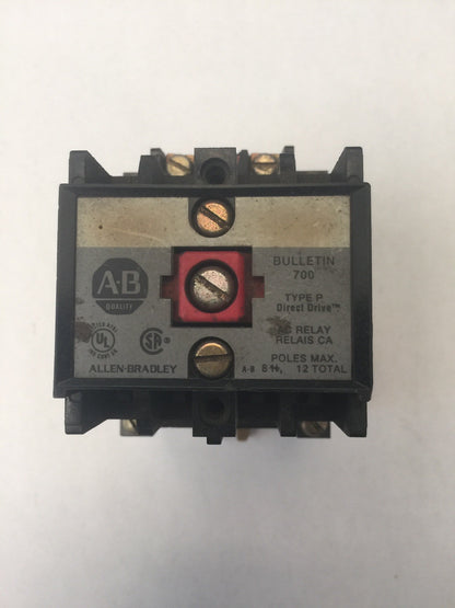 ALLEN BRADLEY 700-P000A1 CONTROL RELAY TYPE P 115-120V 60HZ 110V 50HZ SERIES B