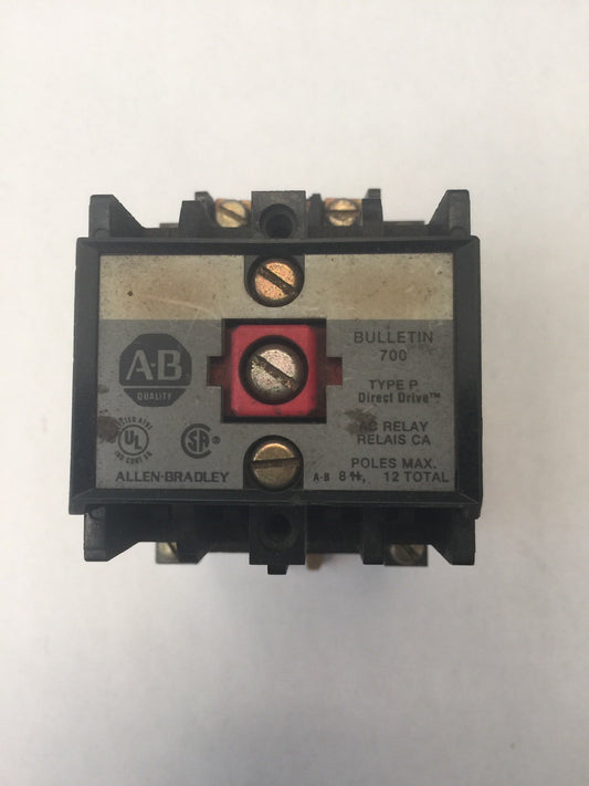ALLEN BRADLEY 700-P000A1 CONTROL RELAY TYPE P 115-120V 60HZ 110V 50HZ SERIES B