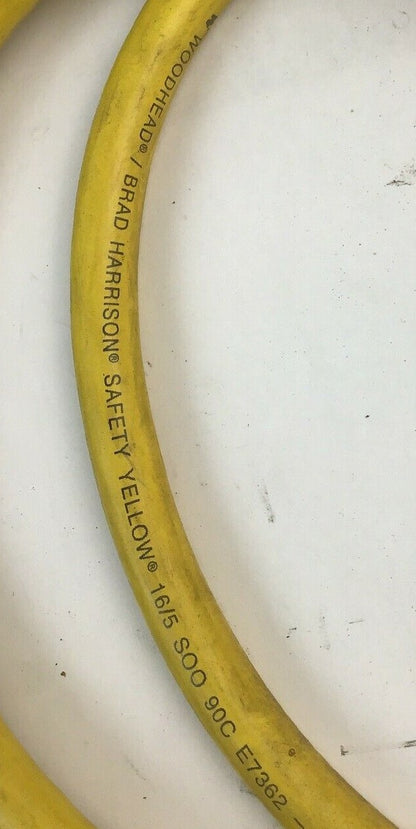 WOODHEAD/BRAD HARIISON 41343S SAFETY YELLOW 16/5 SOO 90C  CORD ***LOT OF 2***