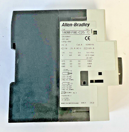 ALLEN-BRADLEY 140M-F8E-C25 MOTOR PROTECTOR CIRCUIT BREAKER SER.C