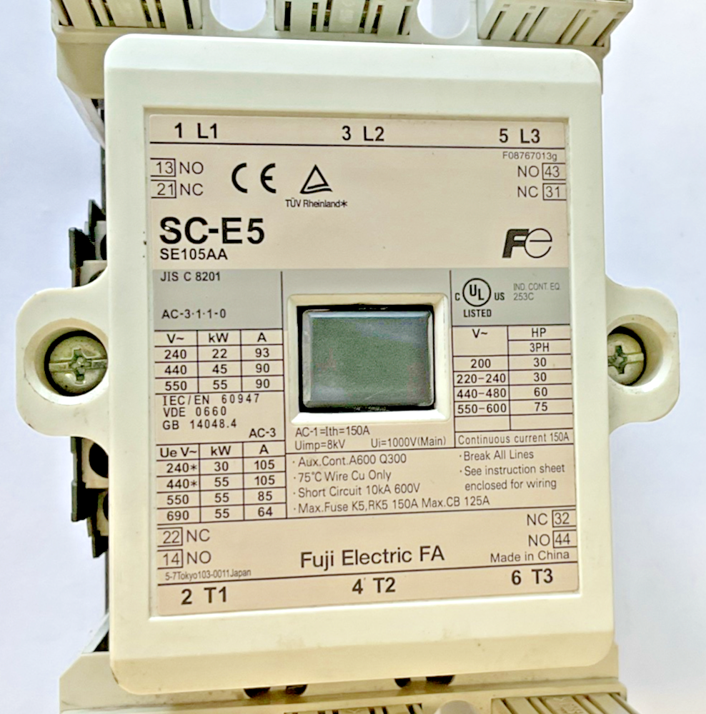 FUJI ELECTRIC SC-E5 CONTACTOR SE105AA 150A 8KV