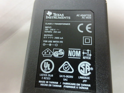 TEXAS INSTRUMENTS XX/KT/9920/A AC ADAPTER for CBL2 & TI PRESENTER - NEW - AC9920