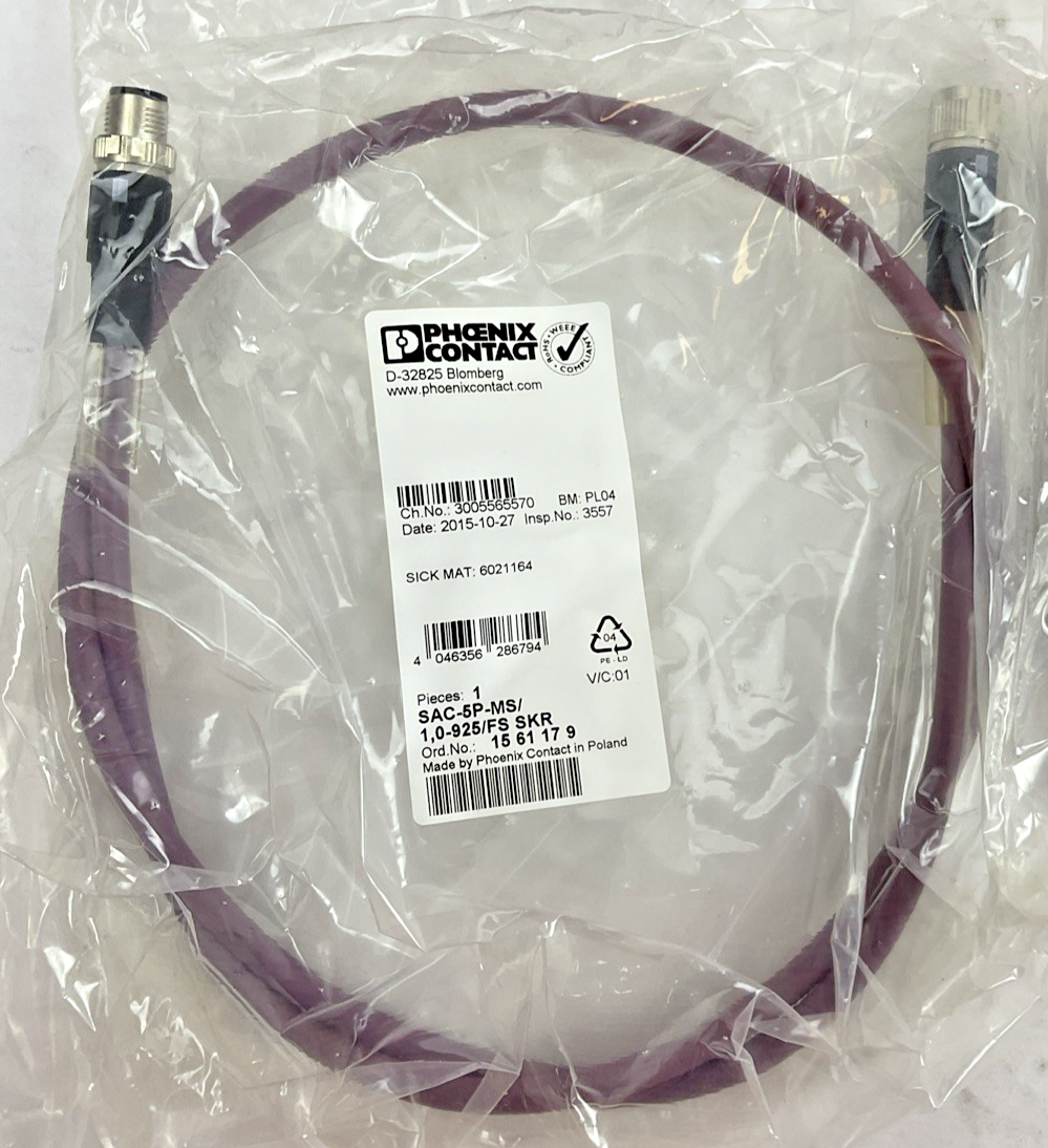 PHOENIX CONTACT SAC-5P-MS/1,0-925/FS BUS SYSTEM CABLE***LOTOF4***